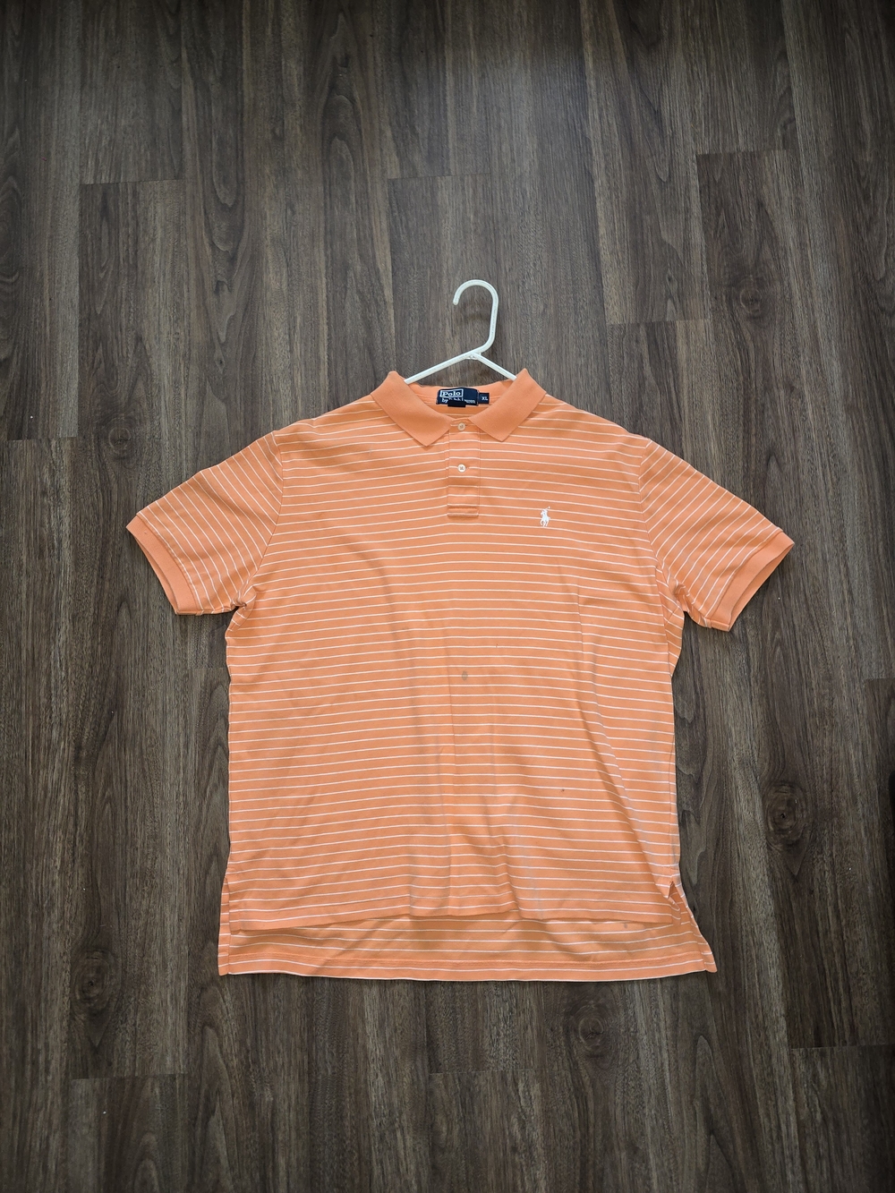 Ralph Lauren Orange & White Striped Polo Shirt